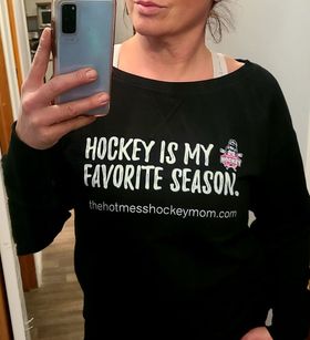 Hot Mess Hockey Mom Crew Neck